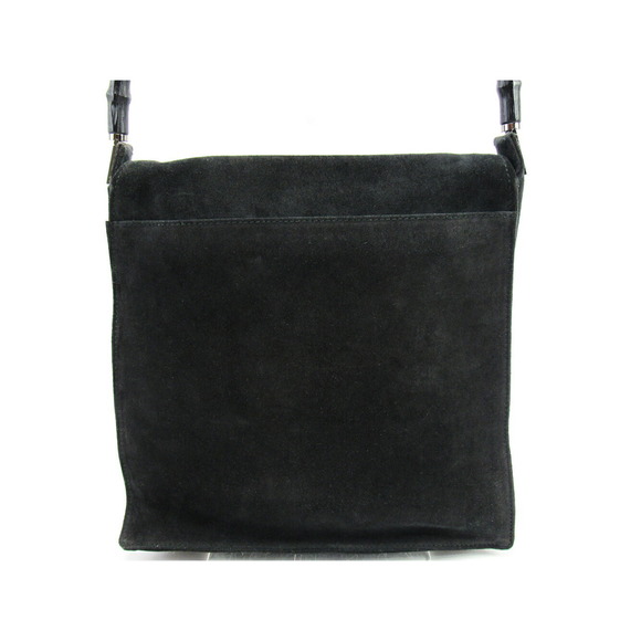 Gucci Bamboo Shoulder Bag Black Suede Bag Shoulder - Picture 1 of 6